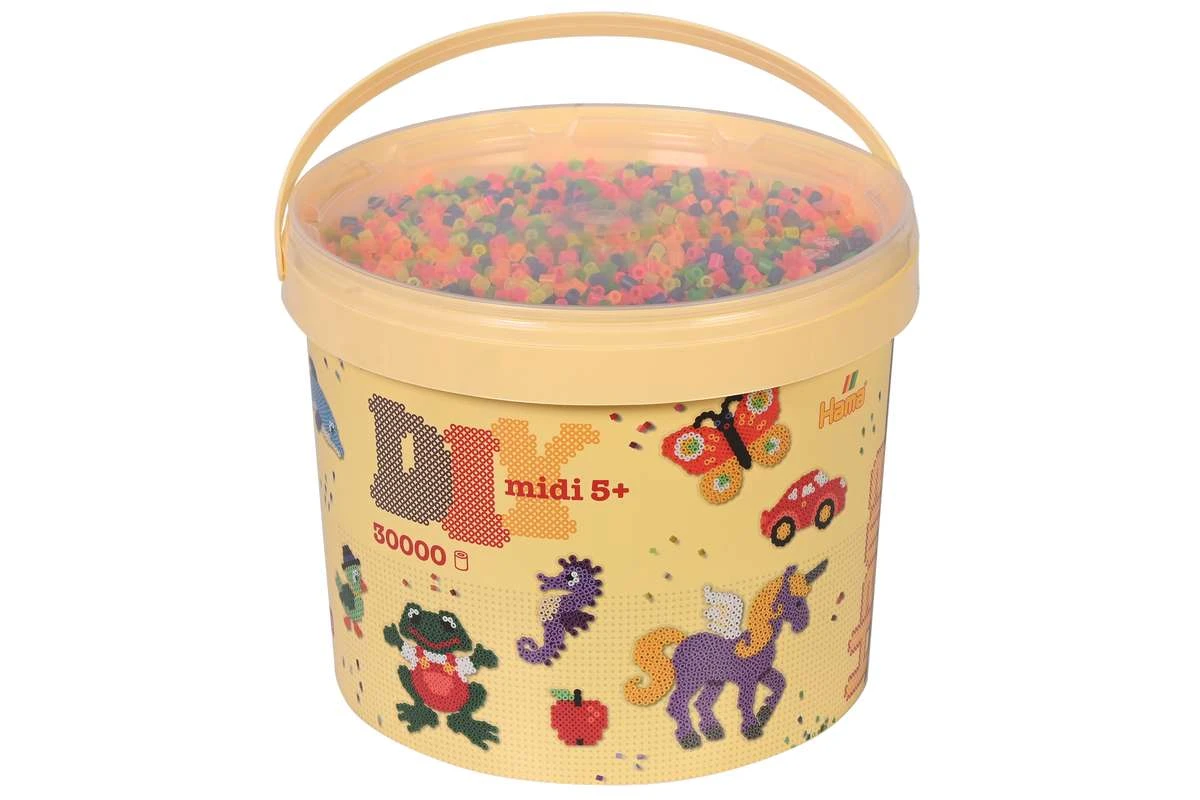 HAMA MIDI PERLER 30.000STK NEON MIX billede