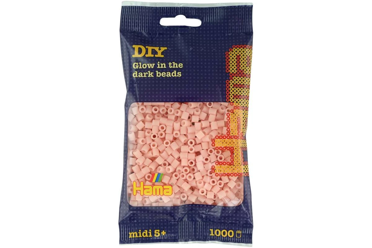 HAMA MIDI PERLER 1000STK SELVLYSENDE RØD billede