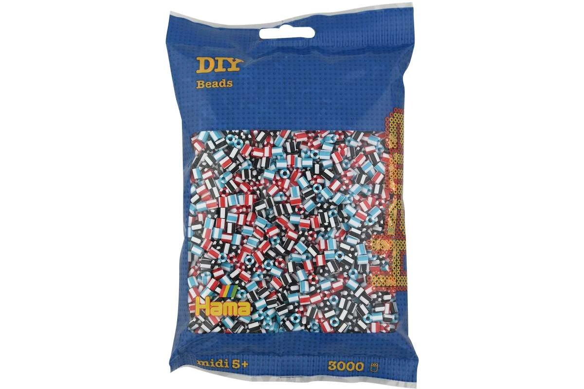 Hama midi perler 3000stk stribet mix 91 billede