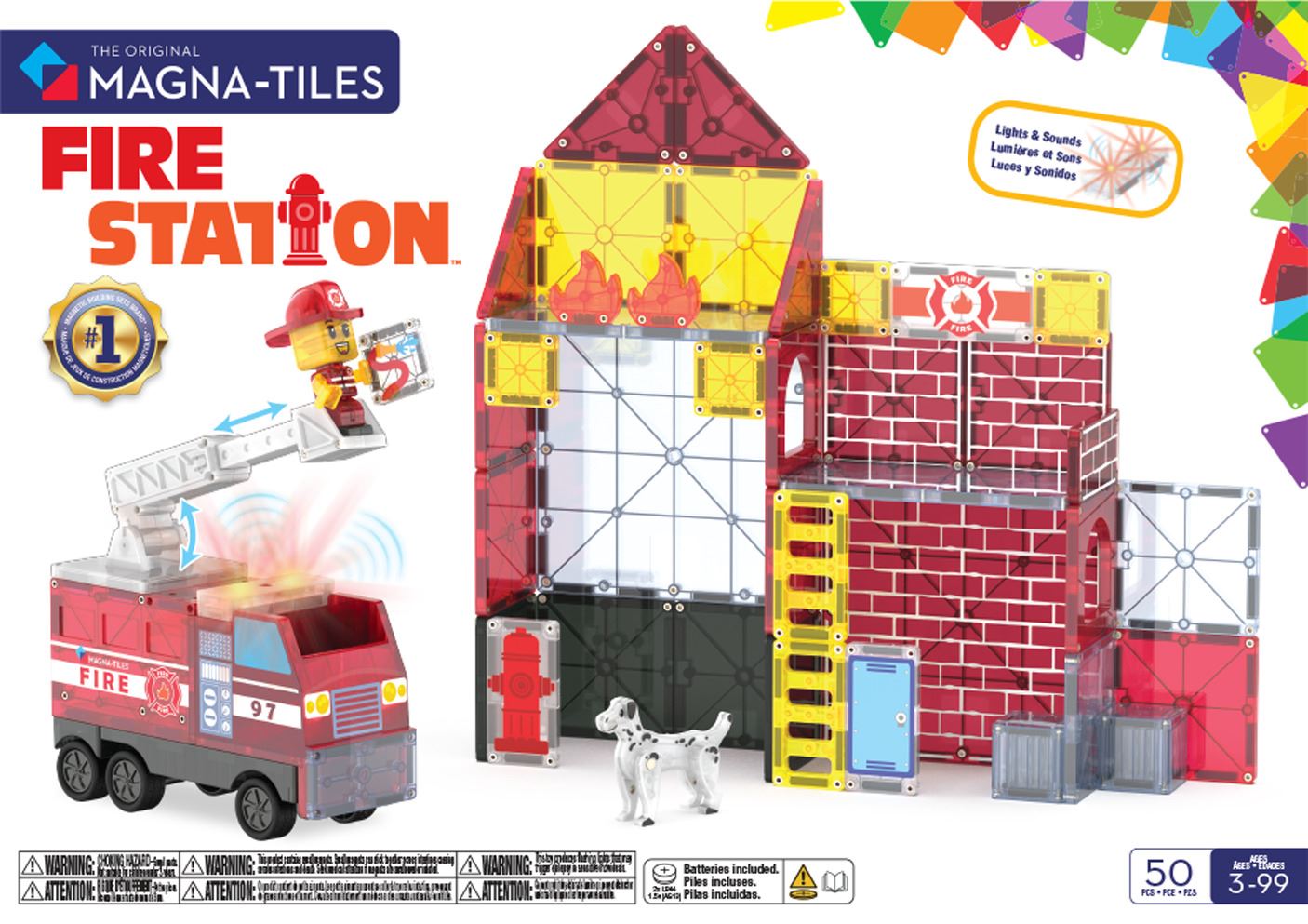 MAGNA-TILES Brandstation med lys og lyd, 50 dele billede